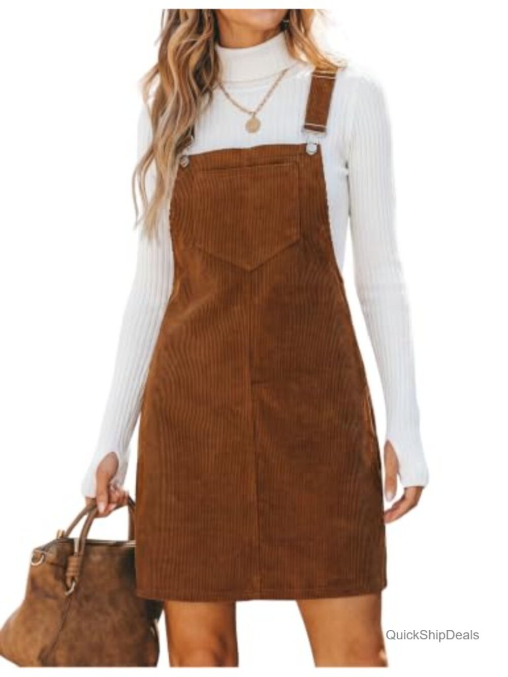 Hooever Corduroy Overall Bib Dress Pinafore Suspender Jumper